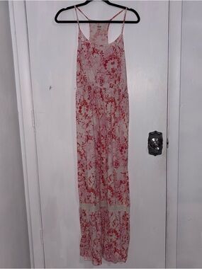Mossimo Supply Co. White and Pink Tie-Dye Maxi Dress